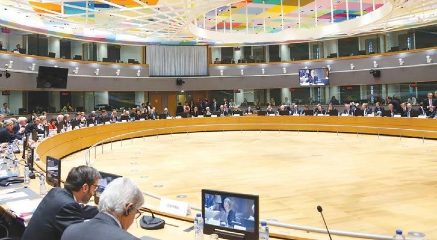 جانب من اجتماعات وزراء خارجية دول الاتحاد الأوروبي في بروكسل أمس (رويترز)