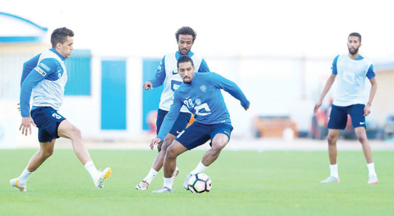 جانب من تدريبات الهلال استعدادا لمواجهة القيصومة في بطولة كأس الملك (المركز الإعلامي بنادي الهلال)