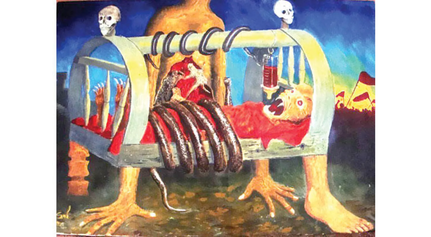 من أعمال الفنان الكردي سمكو أحمد السريالية