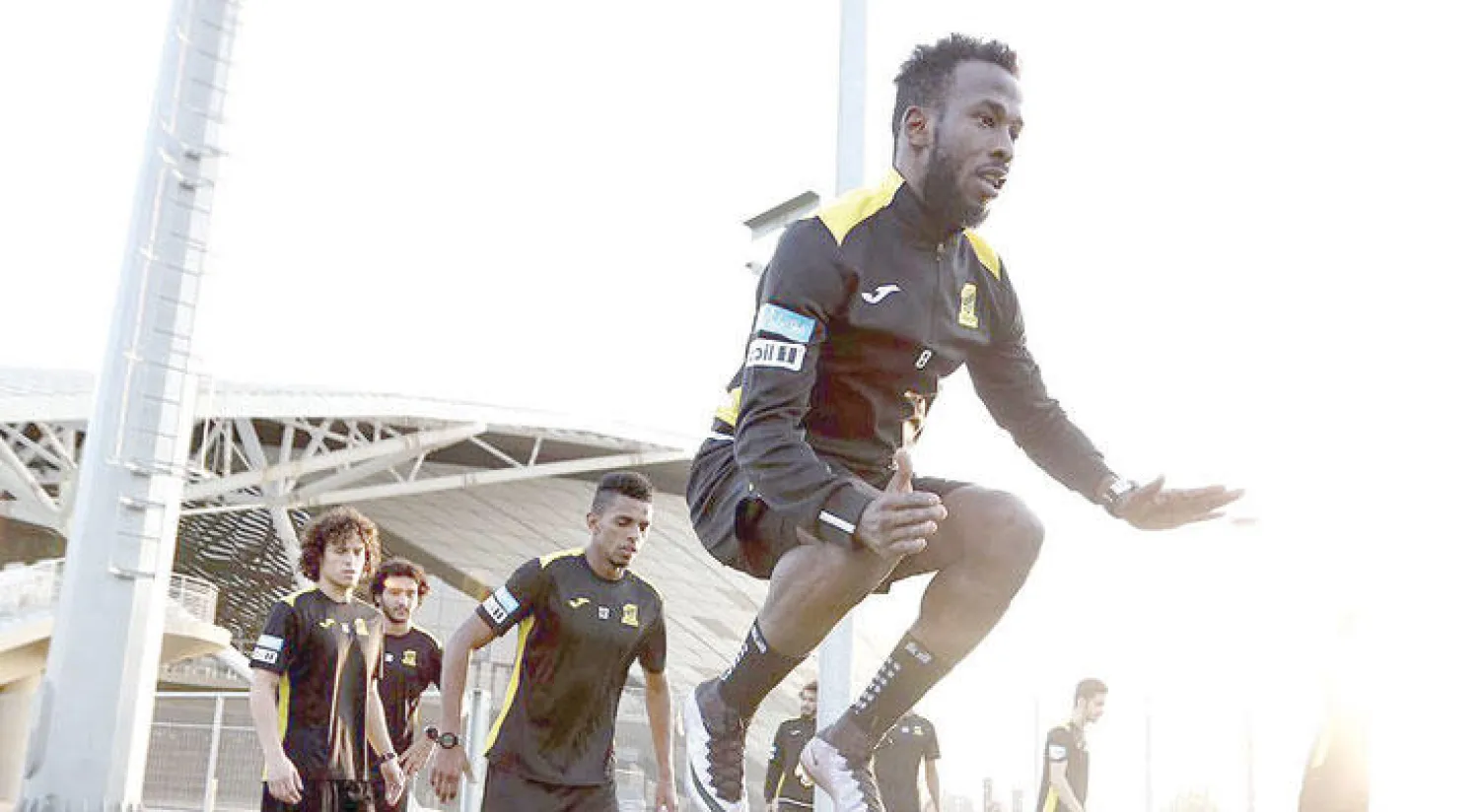 فهد المولد في تدريبات الاتحاد أمس (المركز الإعلامي بنادي الاتحاد)