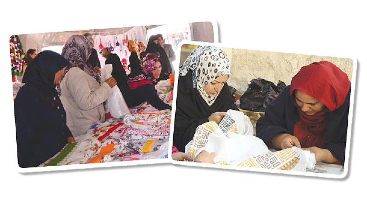 جانب من دورات الحرف اليدوية - معرض مشغولات يدوية من إنتاج نساء سوريات