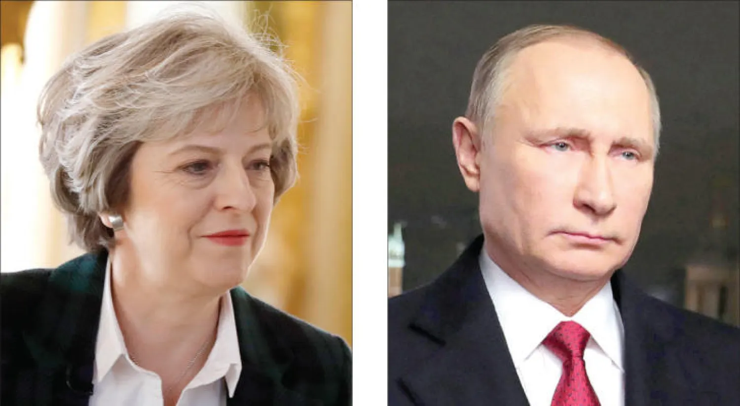 الرئيس الروسي بوتين (رويترز) ... رئيسة وزراء بريطانيا تيريزا ماي (أ.ب)
