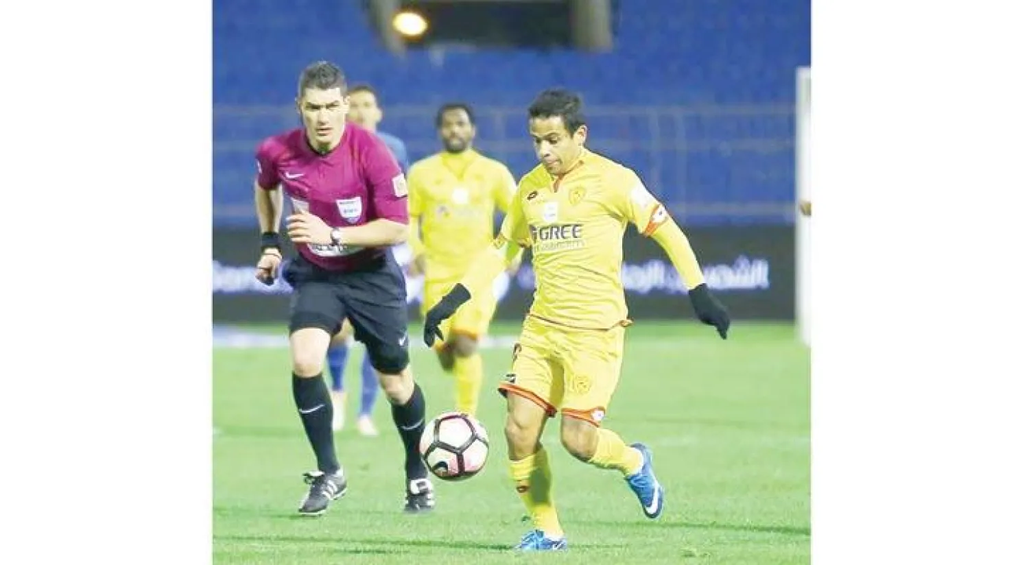 إلتون لدى مشاركته في المباراة أمس (المركز الإعلامي بنادي القادسية)