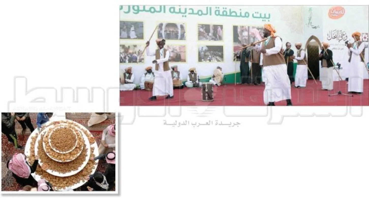 الرقصات الشعبية لفتت أنظار زوار جناح منطقة المدينة المنورة  - الكليجا من الأكلات الشعبية التي توزع على زوار المهرجان بالمجان (تصوير: سعد العنزي)