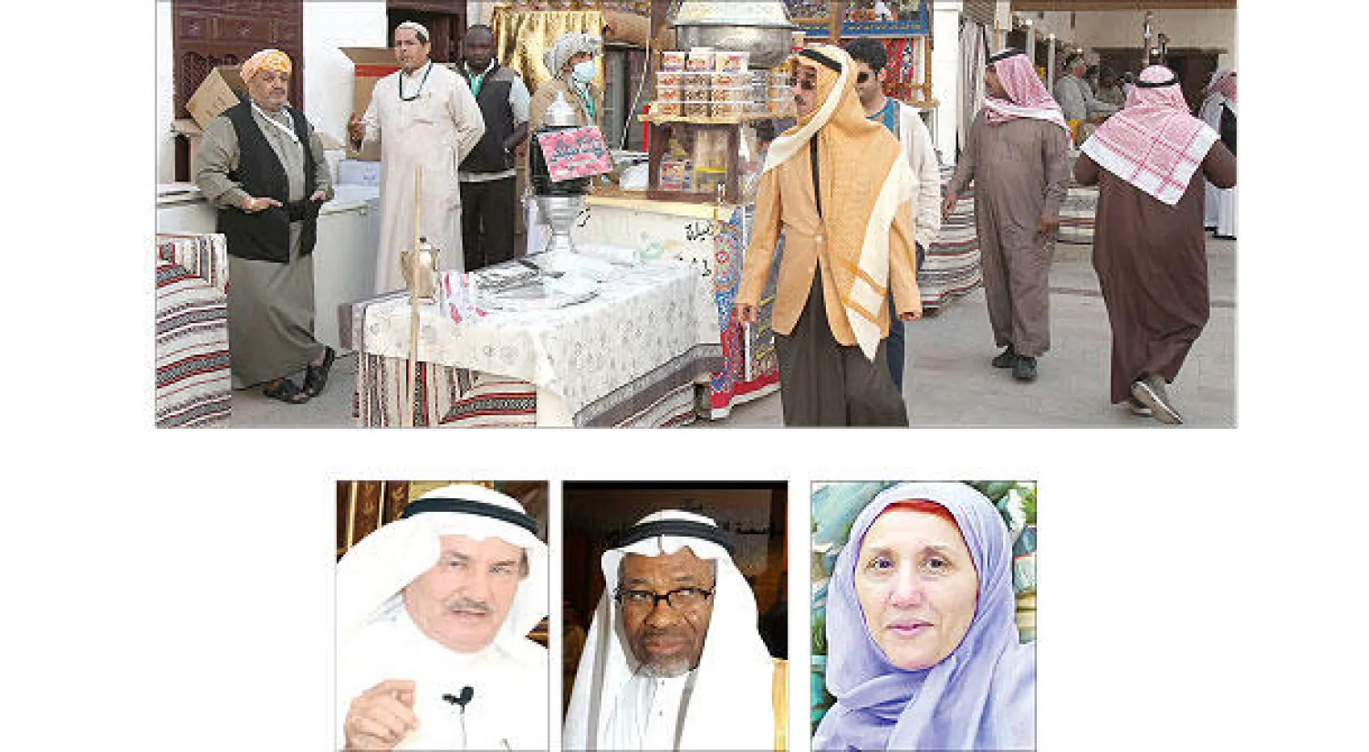 أحد المحلات التراثية التي تستهوي كثيرًا من زوار المهرجان (تصوير: سعد العنزي) -  صفية بن زقر - د. أحمد محمد علي - د. عبد الرحمن الشبيلي