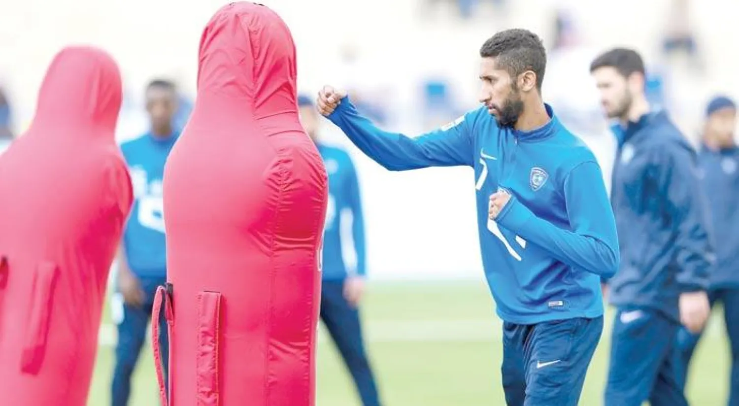 سلمان الفرج خلال تدريبات الهلال قبل أيام (تصوير: المركز الإعلامي بنادي الهلال)