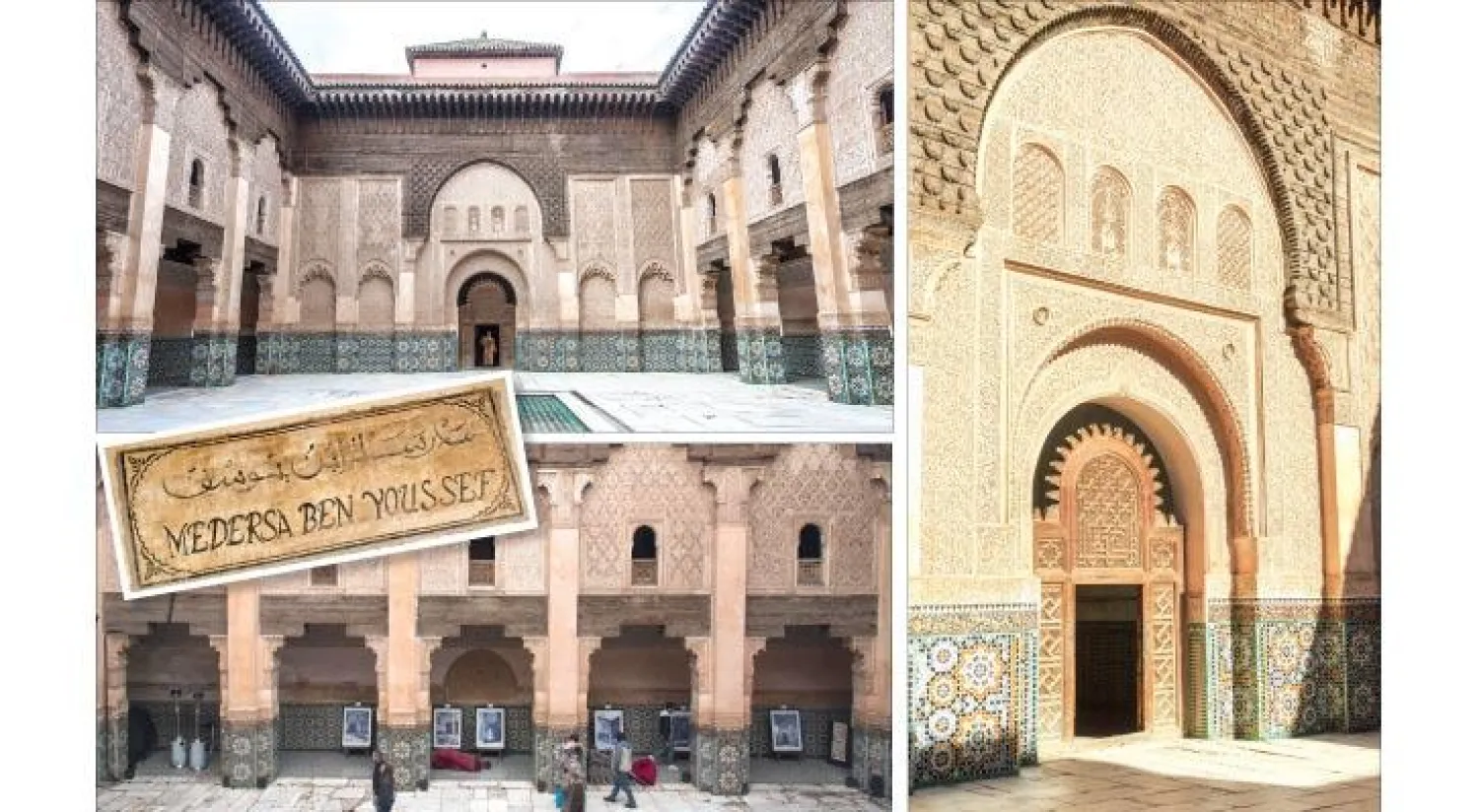 المدارس القديمة بالمغرب كانت معاهد وتأسست لأهداف خيرية - مدرسة بن يوسف كانت معقلاً للعلماء على امتداد أربعة قرون - صور بالأبيض والأسود معلقة التقطت ما بين عامي 1915 و 1920