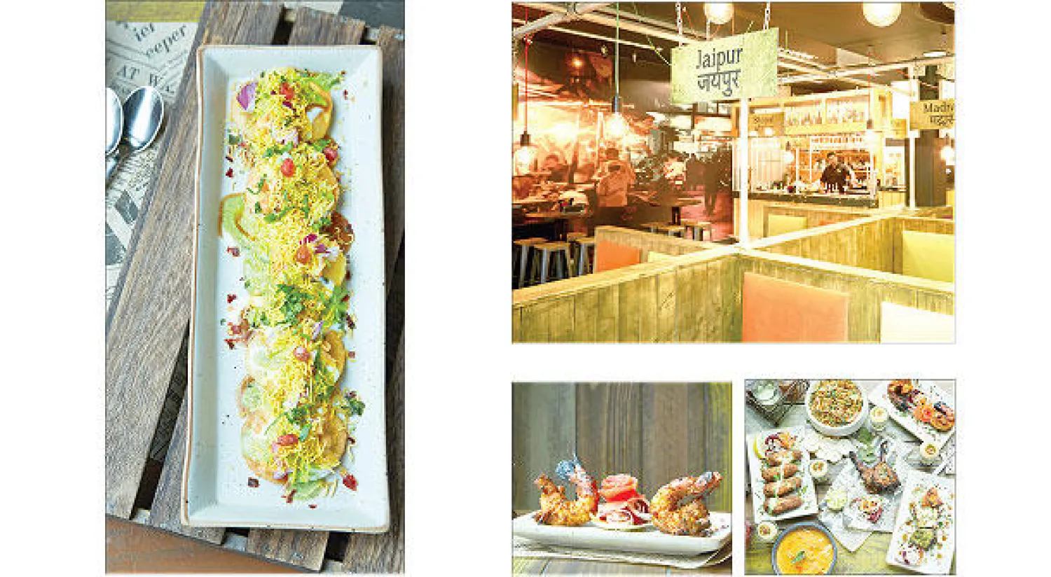 ديكورات جميلة وجلسات تحمل أسماء مدن الهند - أطباق «تشاي تالي» - مهراجا برونز العملاقة - طبق بابدي تشات