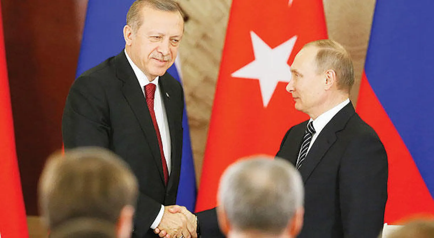 بوتين لدى لقائه إردوغان في الكرملين أول من أمس (إ.ب.أ)