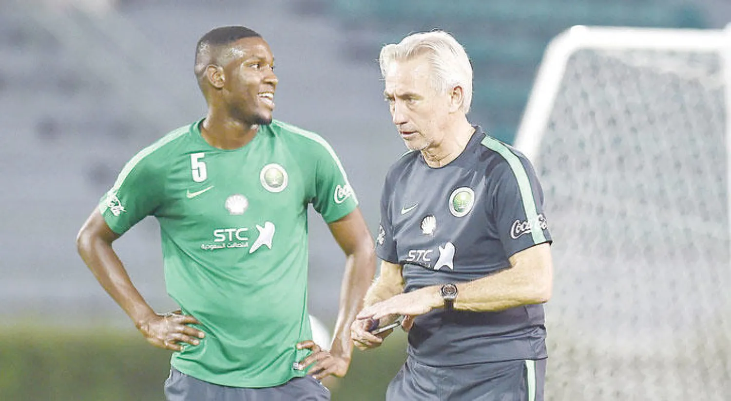 مارفيك خلال قيادته التدريبات الأخيرة للأخضر («الشرق الأوسط»)