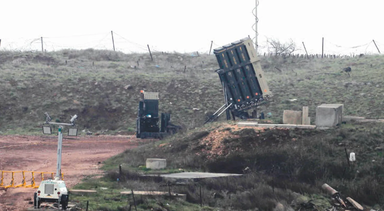 منصة صواريخ إسرائيلية اعتراضية في هضبة الجولان المحتلة (أ.ف.ب)