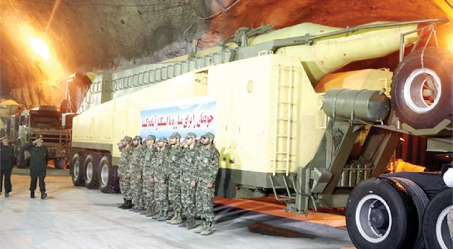 مستودع للصواريخ الباليستية في موقع مجهول تحت الأرض كشف عنه {الحرس الثوري} في أكتوبر (تشرين الأول) 2015 (فارس)