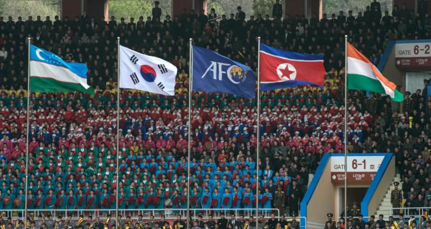 علم كوريا الجنوبية يرفرف في الشمال للمرة الأولى في مباراة رسمية
