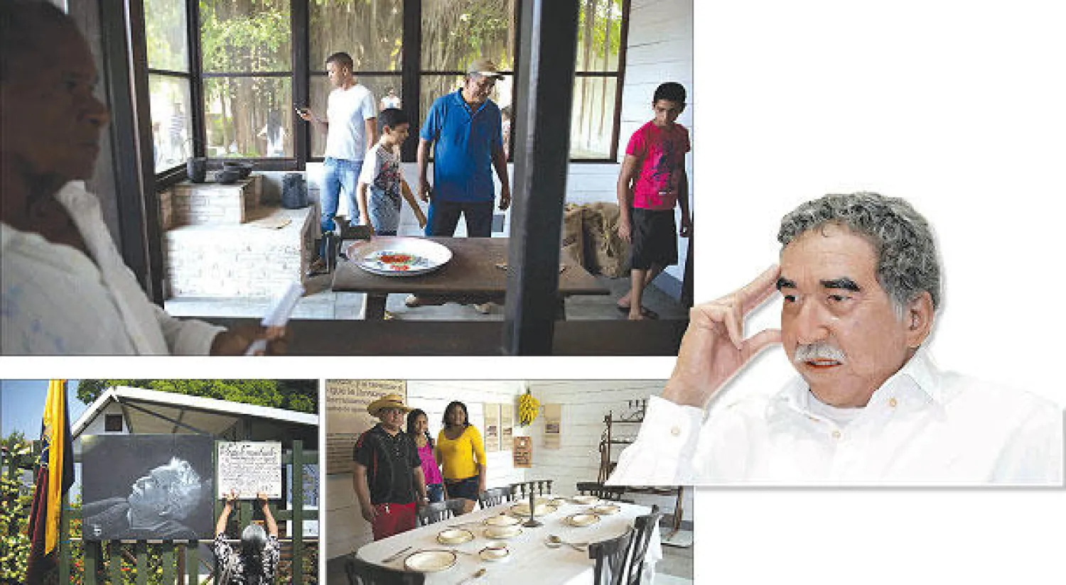 تمثال من الشمع لماركيز في المتحف  (غيتي) - منزل الكاتب الراحل يتحول إلى متحف ولا تزال مقتنياته هناك  -  المتحف يعيد بناء أماكن لعبت دوراً مهماً في طفولة الكاتب - مع أن الدخول مجاني لا يزور المتحف إلا نحو 5 آلاف زائر سنويا