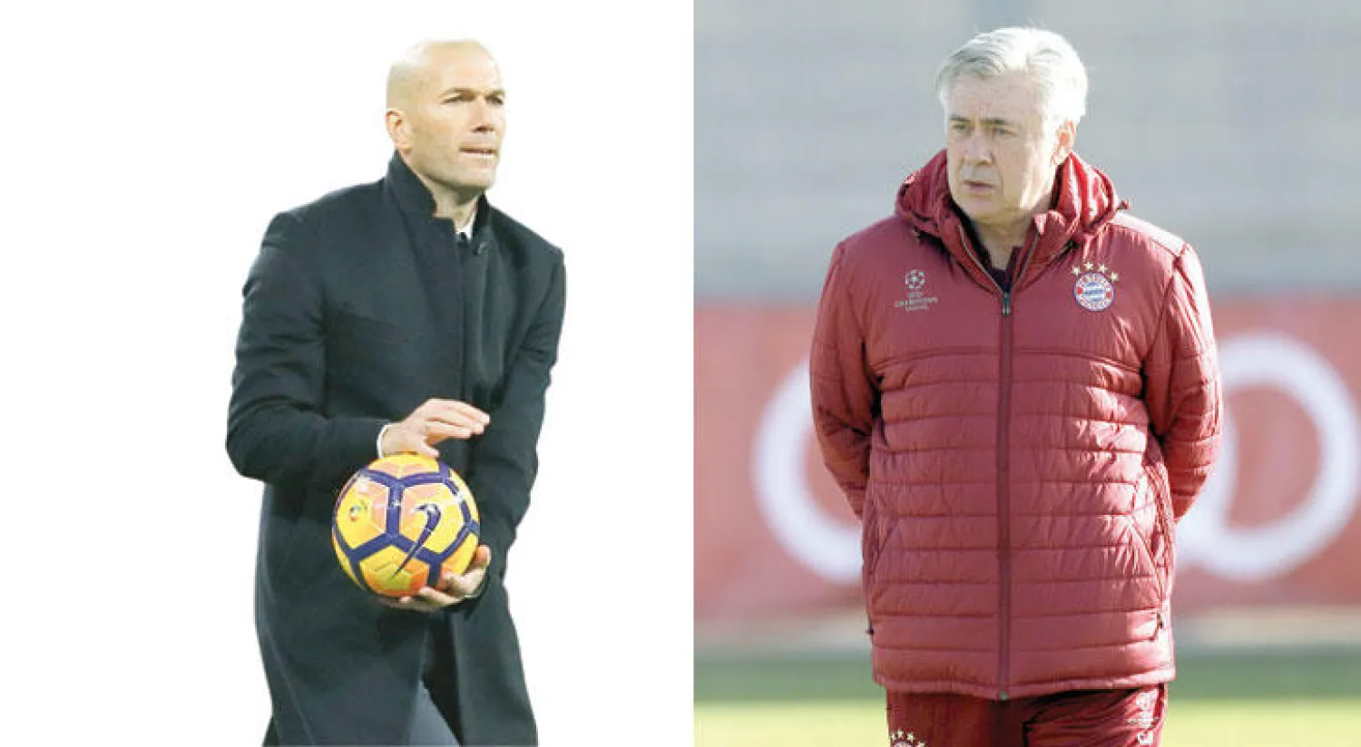 أنشيلوتي (أ.ب)  -  زيدان (أ.ب)