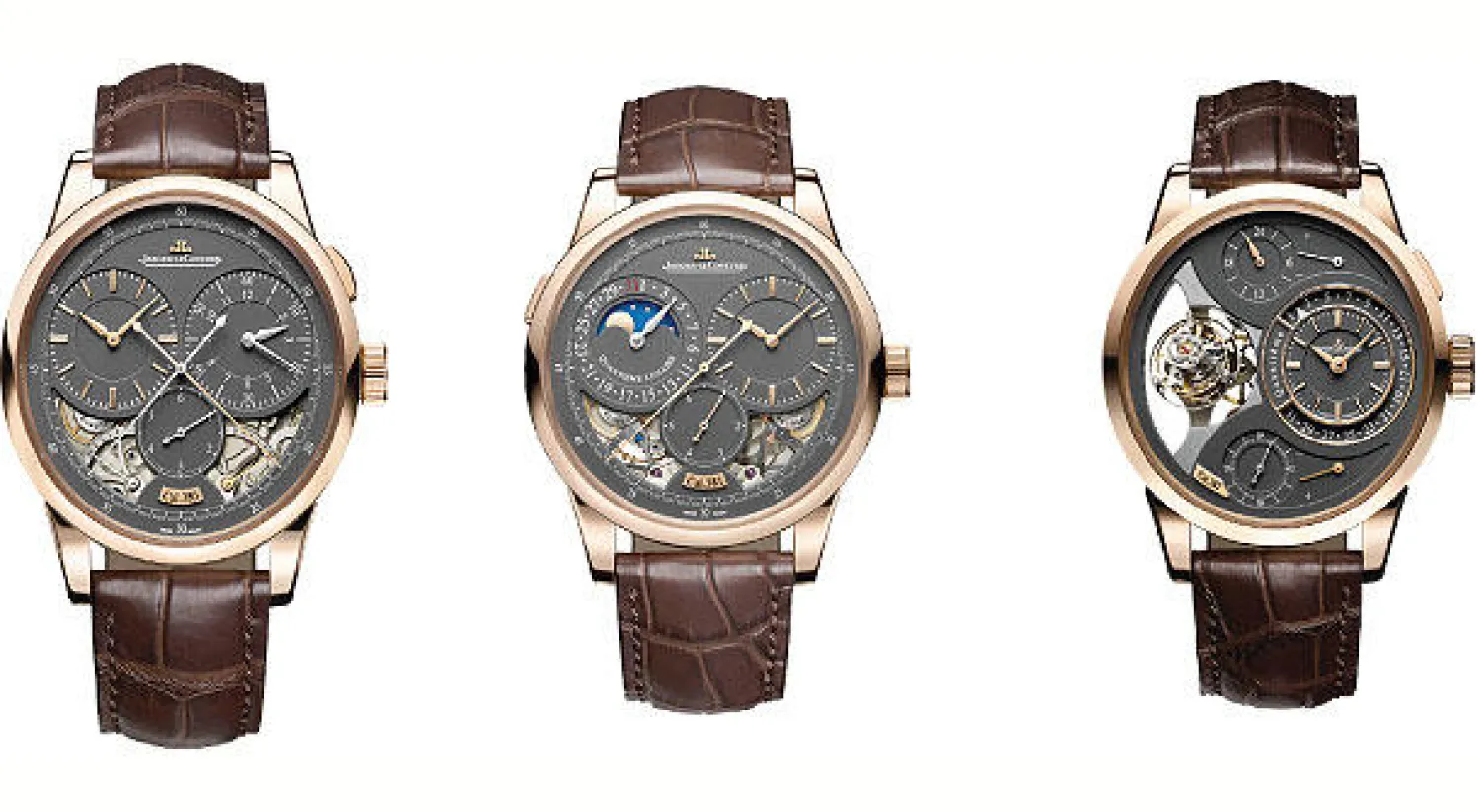 ساعة «سفير توربيون» - «ديومتر كوانتييم لونير» من الذهب الوردي وميناء رمادي - «ديومتر كرونوغراف»  من الذهب الوردي وميناء رمادي