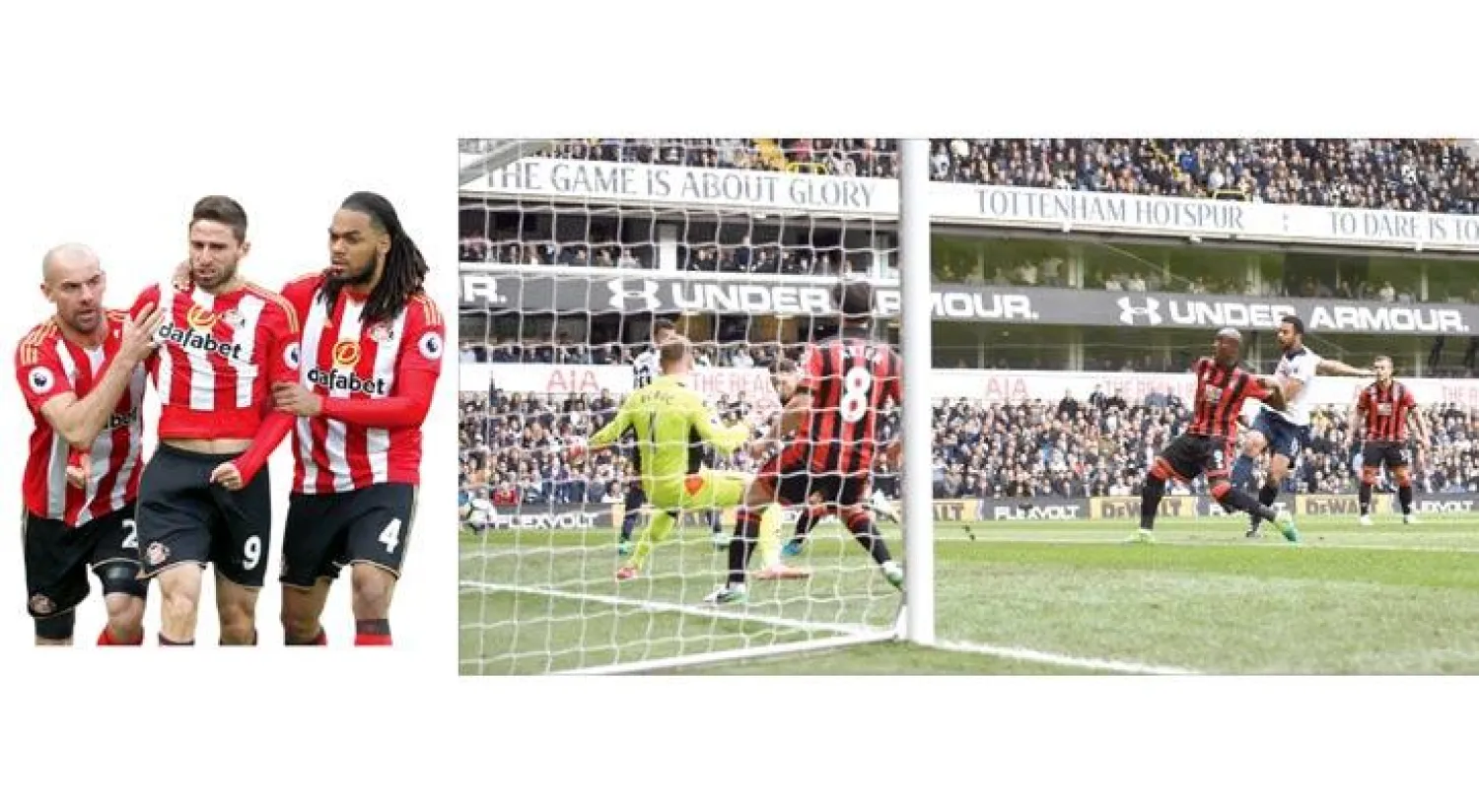 البلجيكي موسى ديمبيلي يفتتح رباعية توتنهام (رويترز) - بوريني (وسط) بعد إنقاذه نقطة لفريقه الجريح سندرلاند (رويترز)