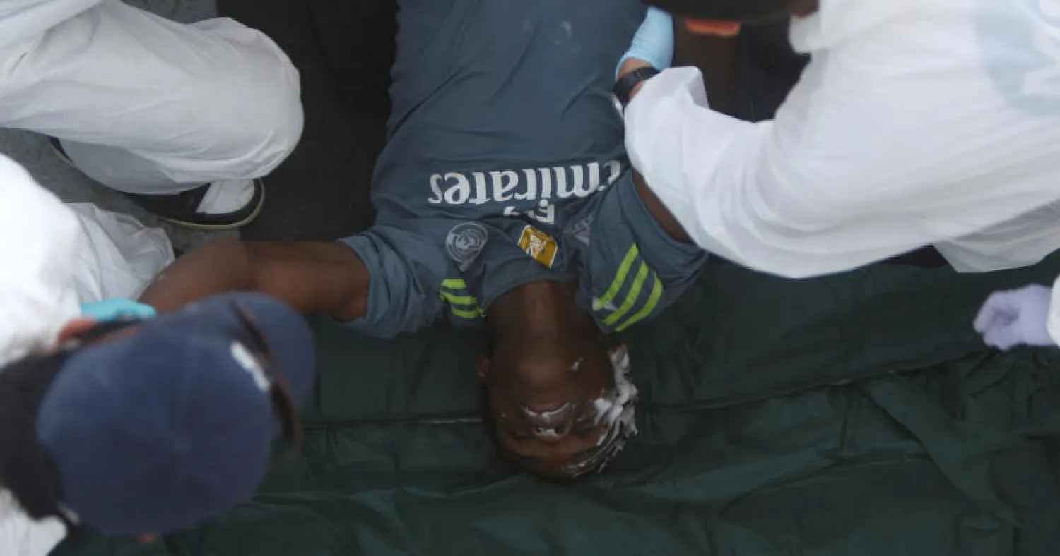 أحد ضحايا غرق قارب للمهاجرين (روتيرز)