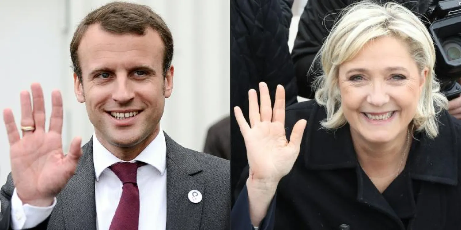 إيمانويل ماكرون ومارين لوبان مرشحا الرئاسة الفرنسية (أ.ف.ب)