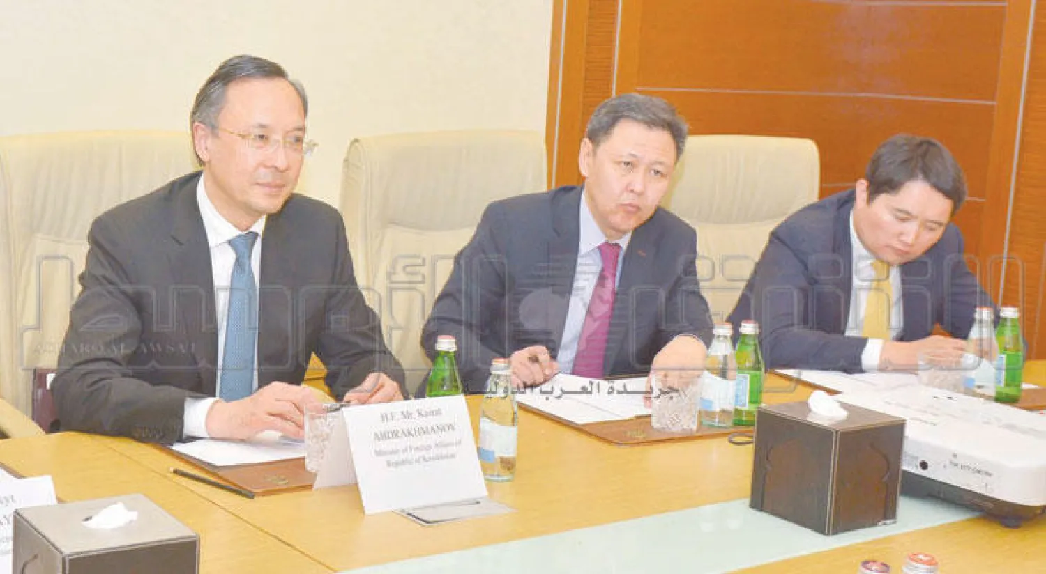 جانب من مباحثات وزير الخارجية الكازاخستاني مع الجانب السعودي أمس في الرياض (تصوير: بشير صالح)