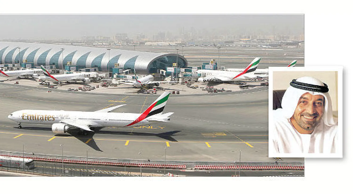 المبنى رقم 4 في مطار آل مكتوم الجديد يتوقع أن تصل طاقته الاستيعابية 25 مليون راكب.... وفي الإطار الشيخ أحمد بن سعيد («الشرق الاوسط»)