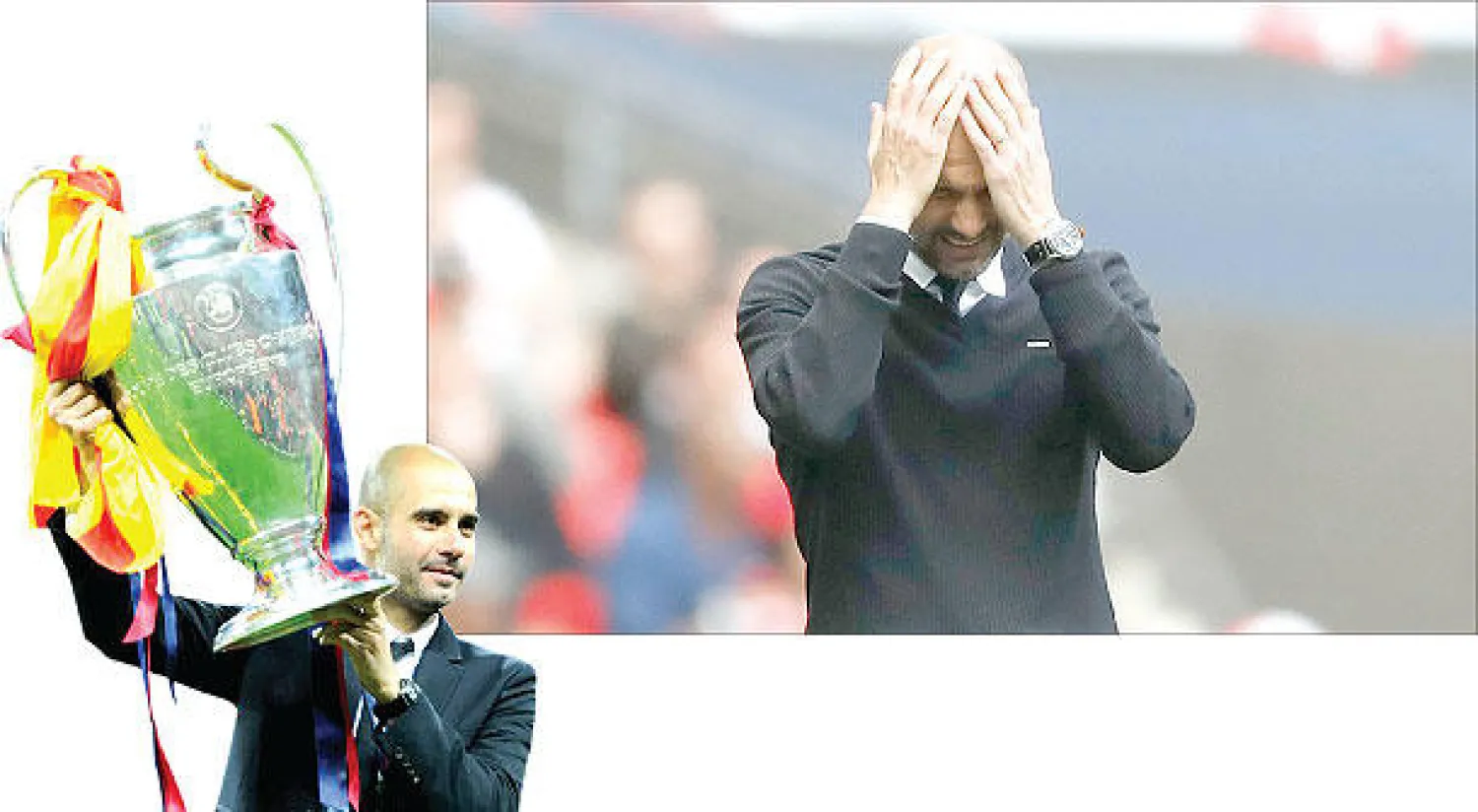 غوارديولا يتحسر بعد الخسارة أمام آرسنال في الكأس وفقدان الأمل في الخروج بلقب هذا الموسم - غوارديولا  اعتاد على الفوز بالألقاب مع برشلونة