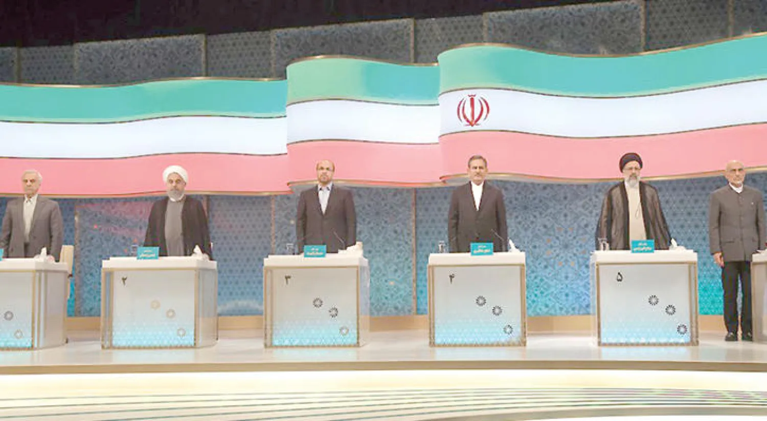 ثاني مواجهة تلفزيونية بين المرشحين الستة للانتخابات الرئاسية الإيرانية قبل أسبوعين من موعد التصويت (إ.ب.أ)