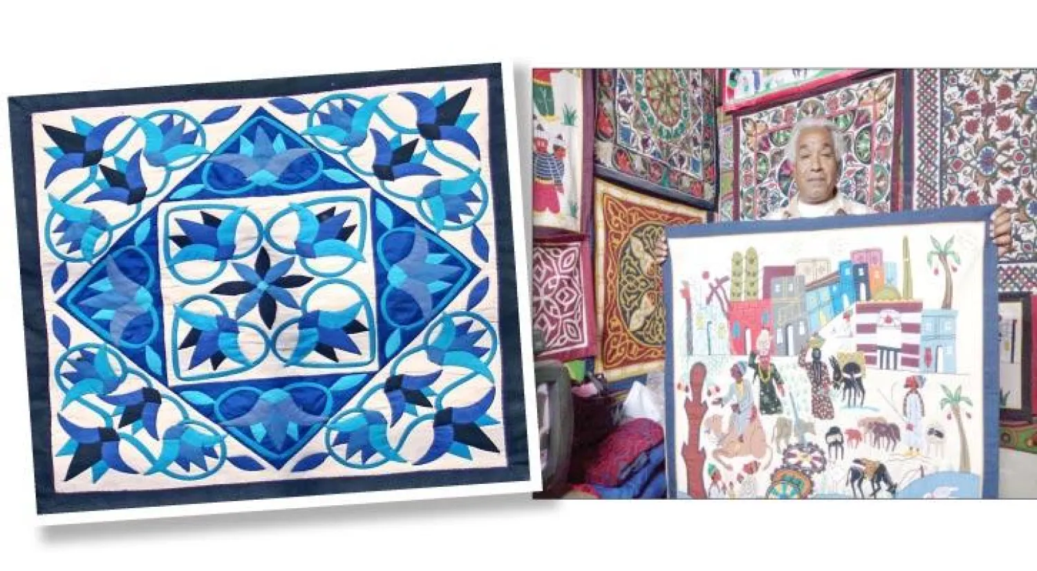 الفنان خالد عبد المجيد متوسطا أعماله من الخيامية - من أعمال الفنان خالد عبد المجيد