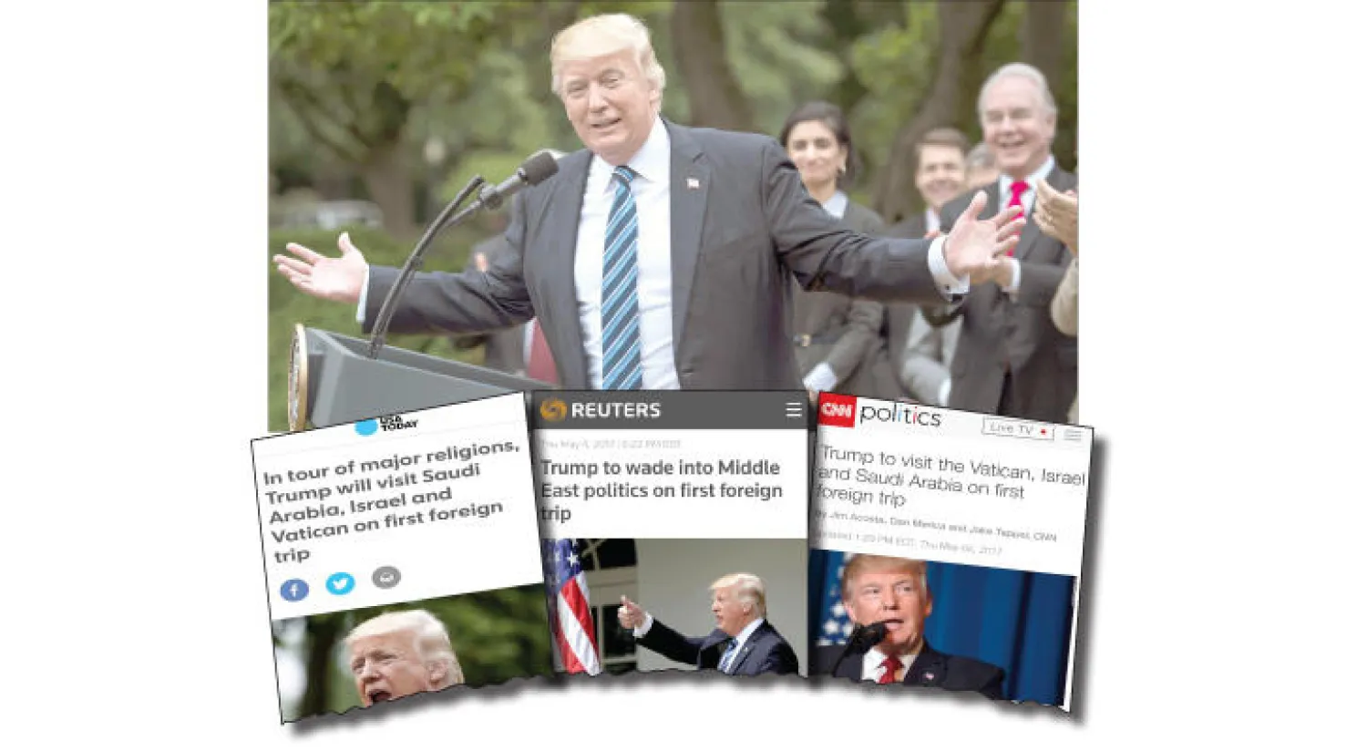 الإعلام الأميركي يعتبر زيارة ترمب للسعودية رسالة قوية إلى إيران و«داعش»