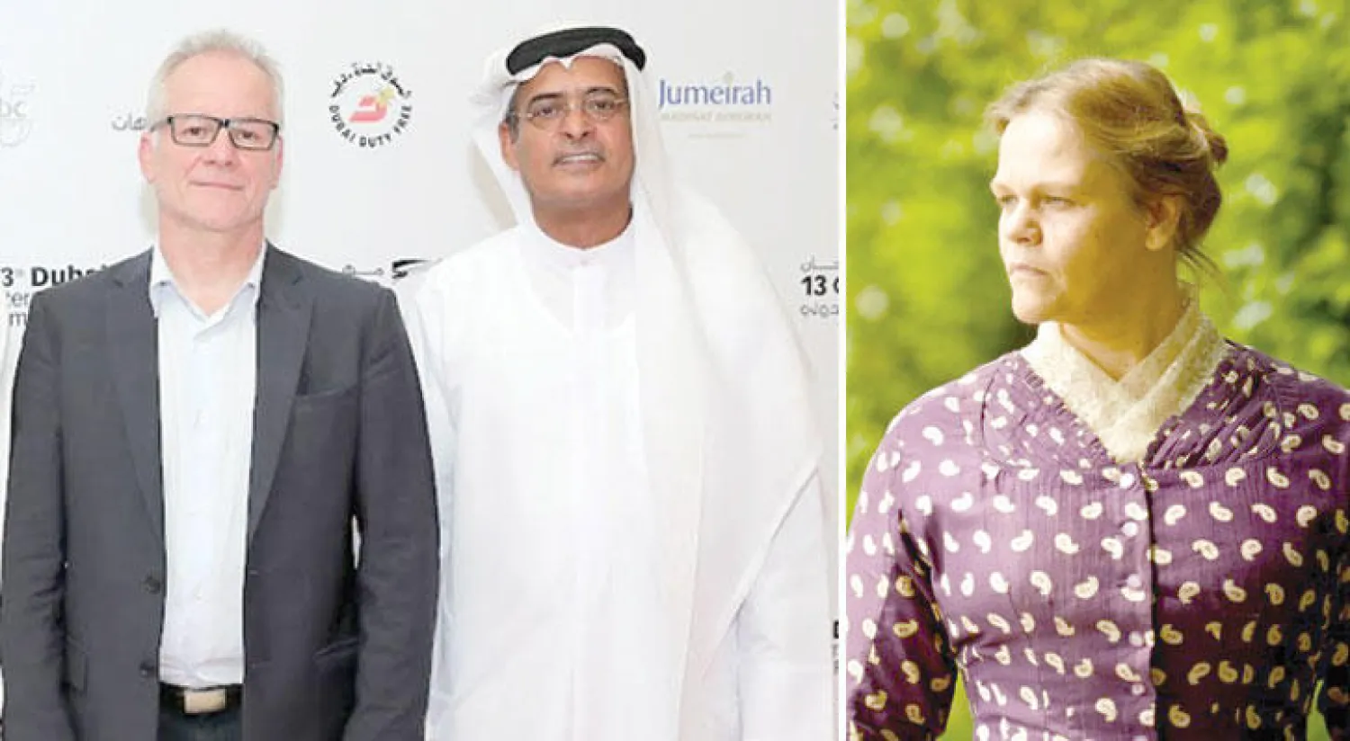 لقطة من فيلم «رودين» لجاك دوالون  -  عبد الحميد جمعة مع مدير مهرجان «كان» تييري فريمو