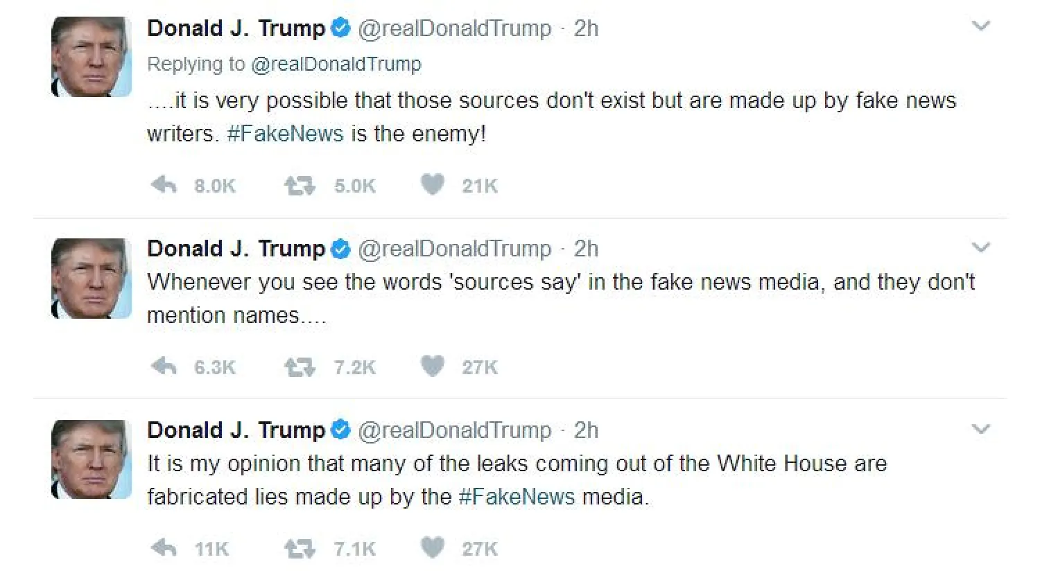 جانب من تغريدات ترمب (تويتر)