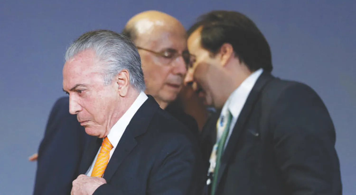 الرئيس البرازيلي ميشال تامر يغادر مؤتمراً استثمارياً في ساو بولو الثلاثاء الماضي (أ.ب)