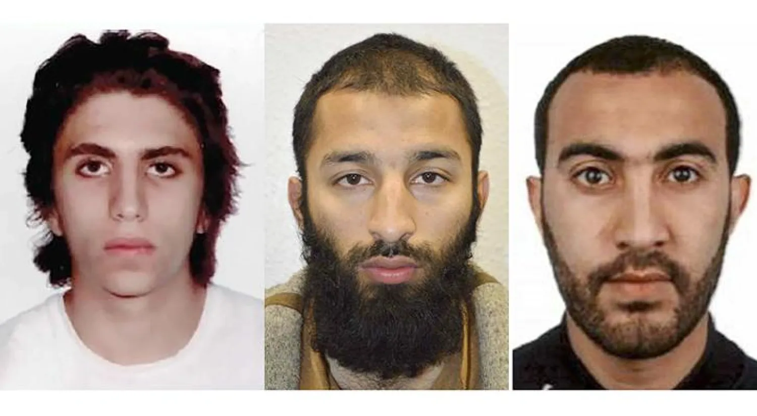 منفذو اعتداءات لندن - من اليمين رشيد رضوان وخورام شاه ويوسف زغبة (أ.ف.ب)