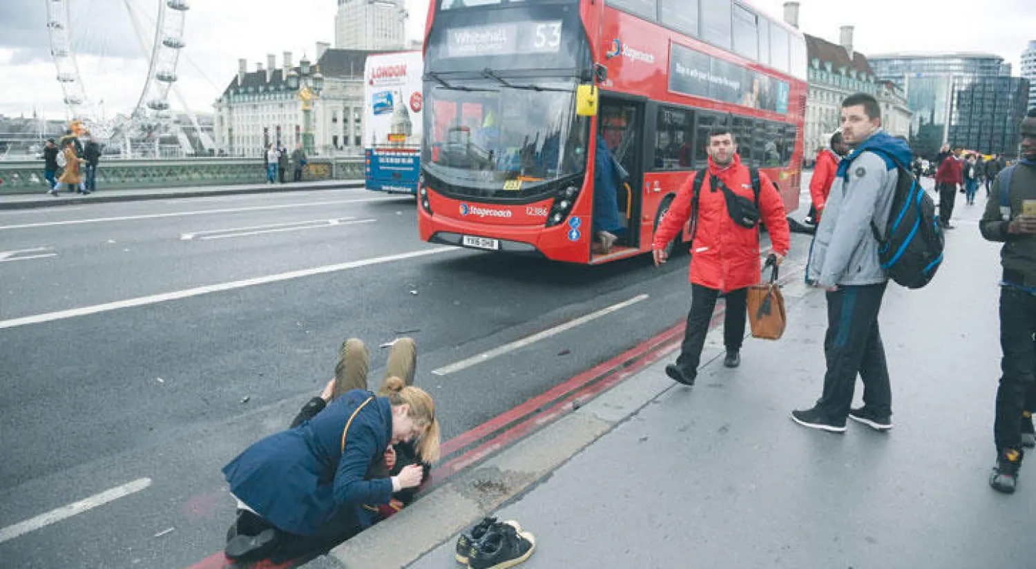 جسر ويستمنستر بعد هجوم إرهابي (نيويورك تايمز)