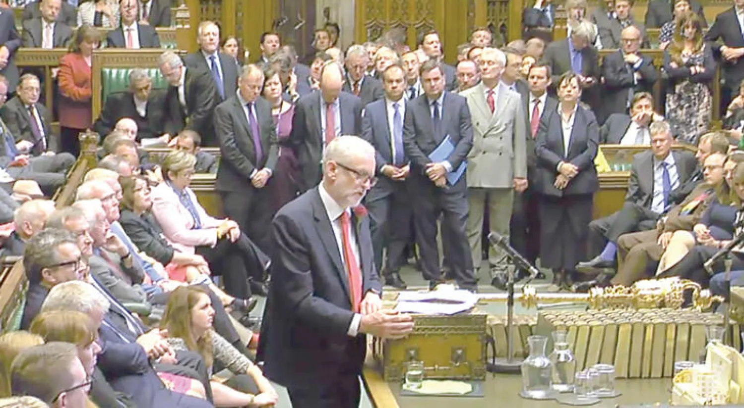 كوربين خلال أول جلسة برلمانية أمس (أ.ف.ب)