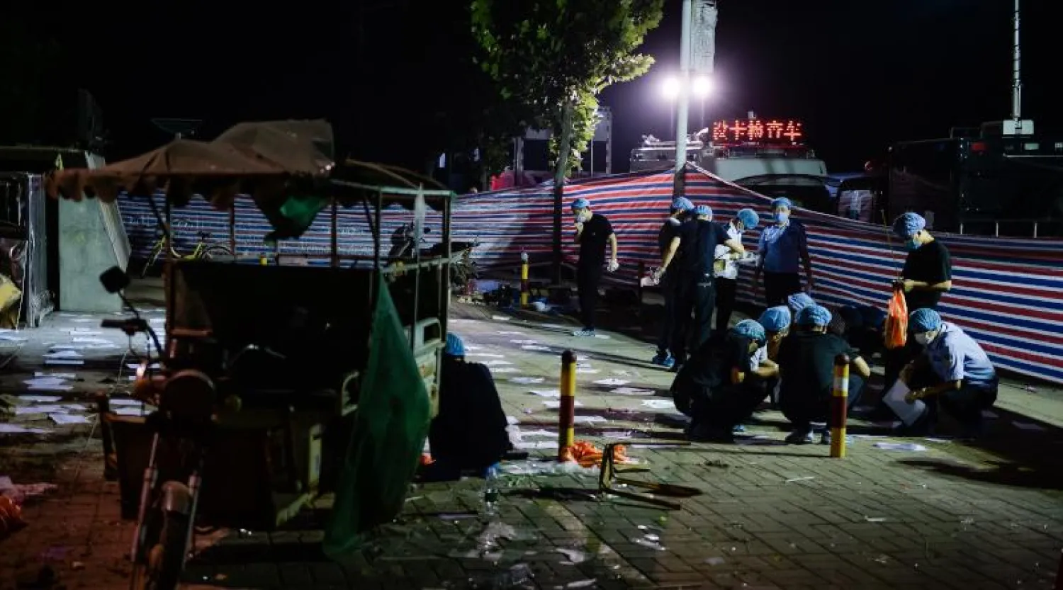 موقع الانفجار (إ.ب.أ)