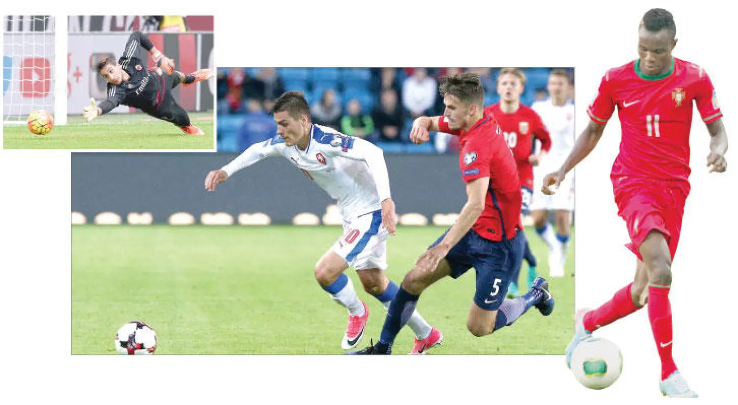 بروما أحد العناصر الإبداعية الكبرى بصفوف المنتخب البرتغالي (الشرق الاوسط) - باتريك شيك في مواجهة مع جمهورية التشيك امام شباب النرويج - جانلويجي دوناروما يعتبونه  خليفة جانلويجي بوفون حارس ايطاليا (الشرق الاوسط)