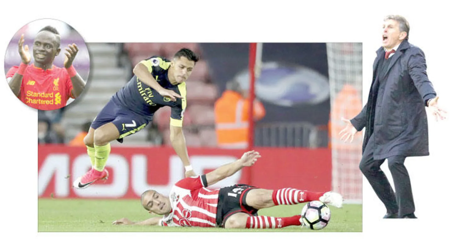 كلود بويل... ضحية أم يستحق الطرد؟ - مدافع ساوثهامبتون أوريول روميو قدم عروضاً ممتازة أمام افضل المهاجمين بينهم سانشيز مهاجم آرسنال - ساوثهامبتون تخلّى عن أفضل لاعبيه منهم ساديو ماني («الشرق الأوسط»)