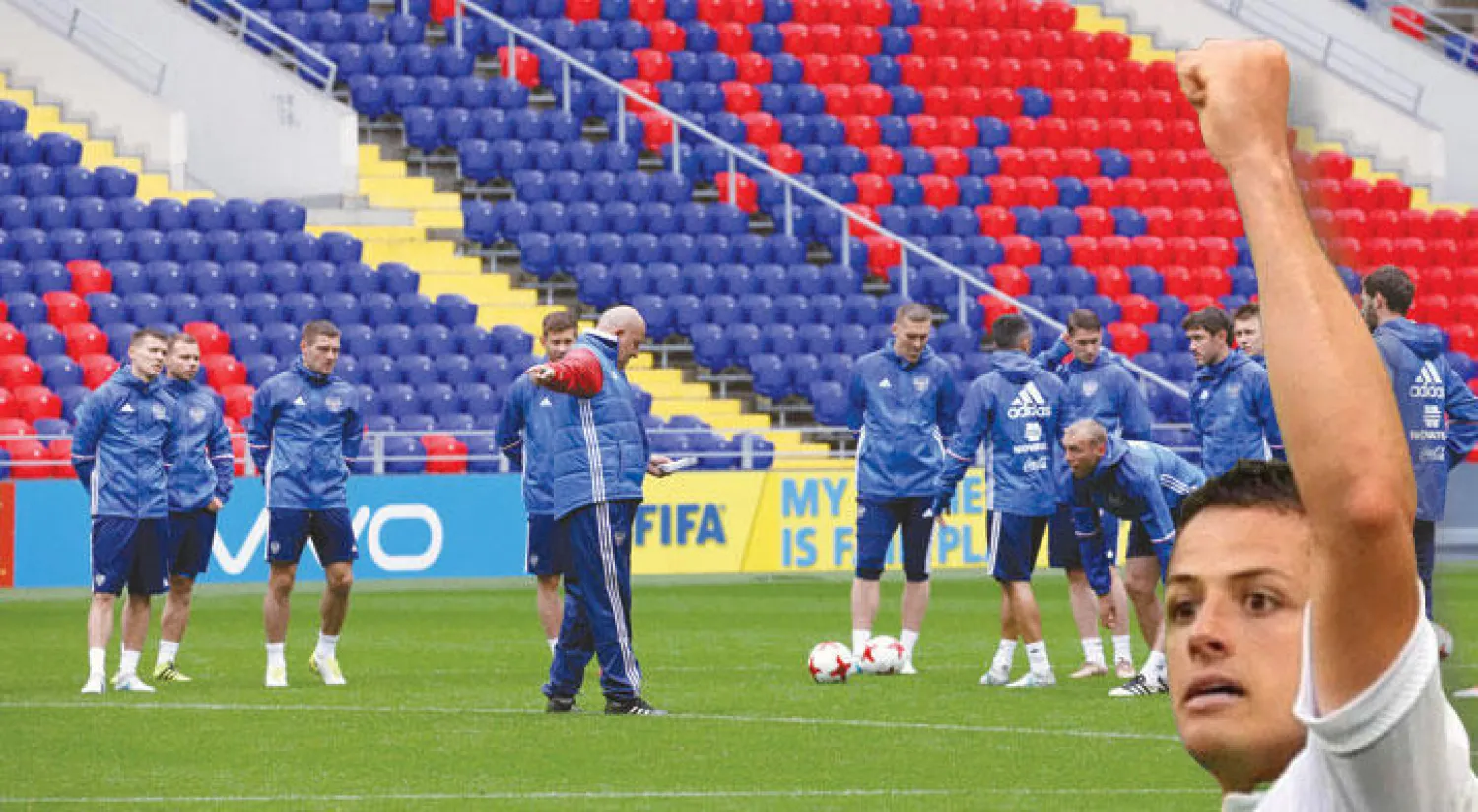 هرنانديز ورقة المكسيك الرابحة (أ.ف.ب) - لاعبو منتخب روسيا خلال التدريبات استعداداً للاختبار الصعب أمام البرتغال (إ.ب.أ)