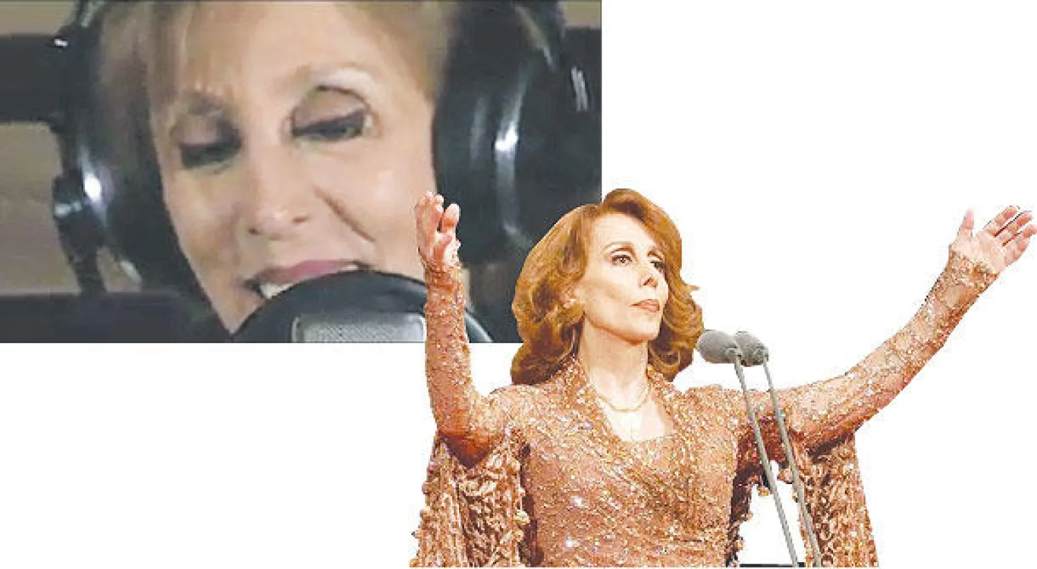 فيروز تطلق أغنية «لمين» في ذكرى رحيل زوجها عاصي الرحباني  - فيروز أثناء تسجيلها ألبومها الجديد كما بدت في أحد مقاطع الفيديو  التي نشرتها ابنتها ريما الرحباني على «فيسبوك»