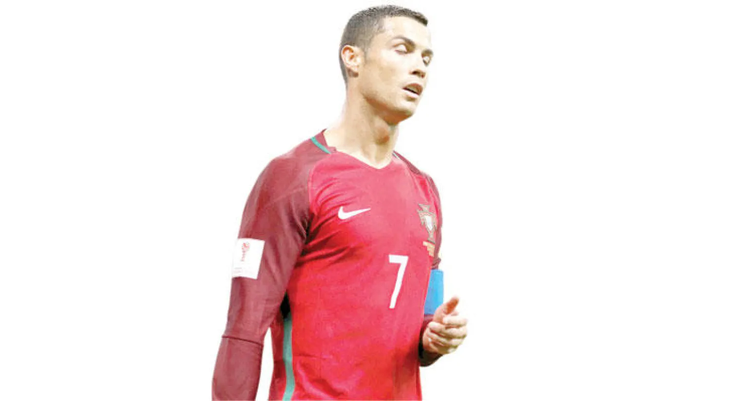 رونالدو متأثراً بعد خسارة البرتغال (رويترز)