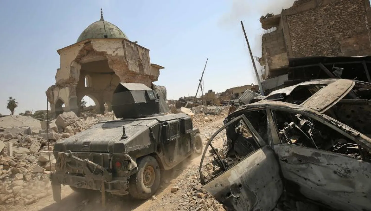 عربة عسكرية عراقية في الموصل (أ.ف.ب)