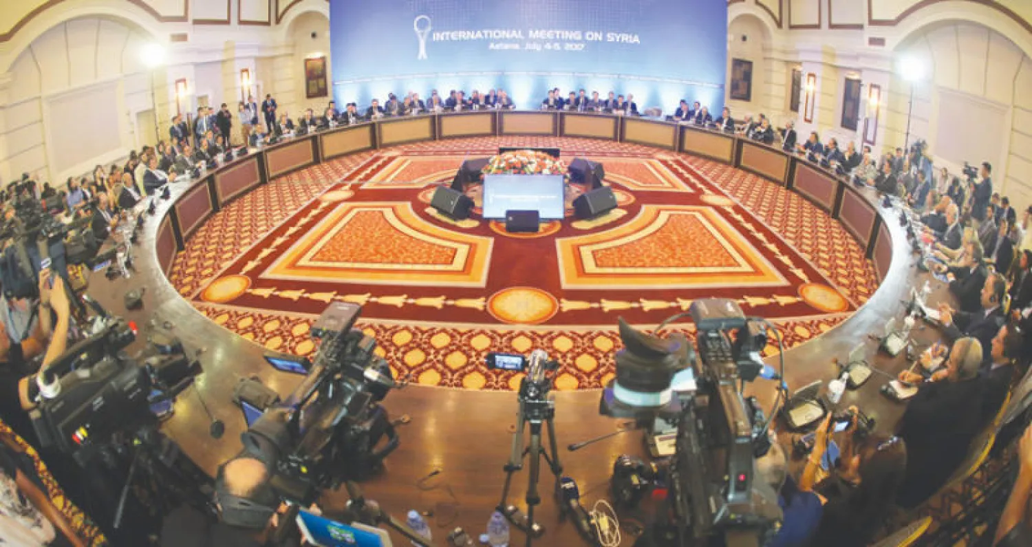 الجلسة الختامية لاجتماع آستانة أمس (أ.ف.ب)