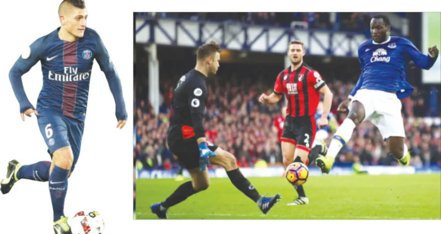 لوكاكو أصبح الموسم الماضي رابع لاعب يسجل 80 هدفاً أو أكثر في الدوري الممتاز قبل أن يبلغ 24 عاماً («الشرق الأوسط») - فيراتي يرغب في الانضمام لبرشلونة («الشرق الأوسط»)