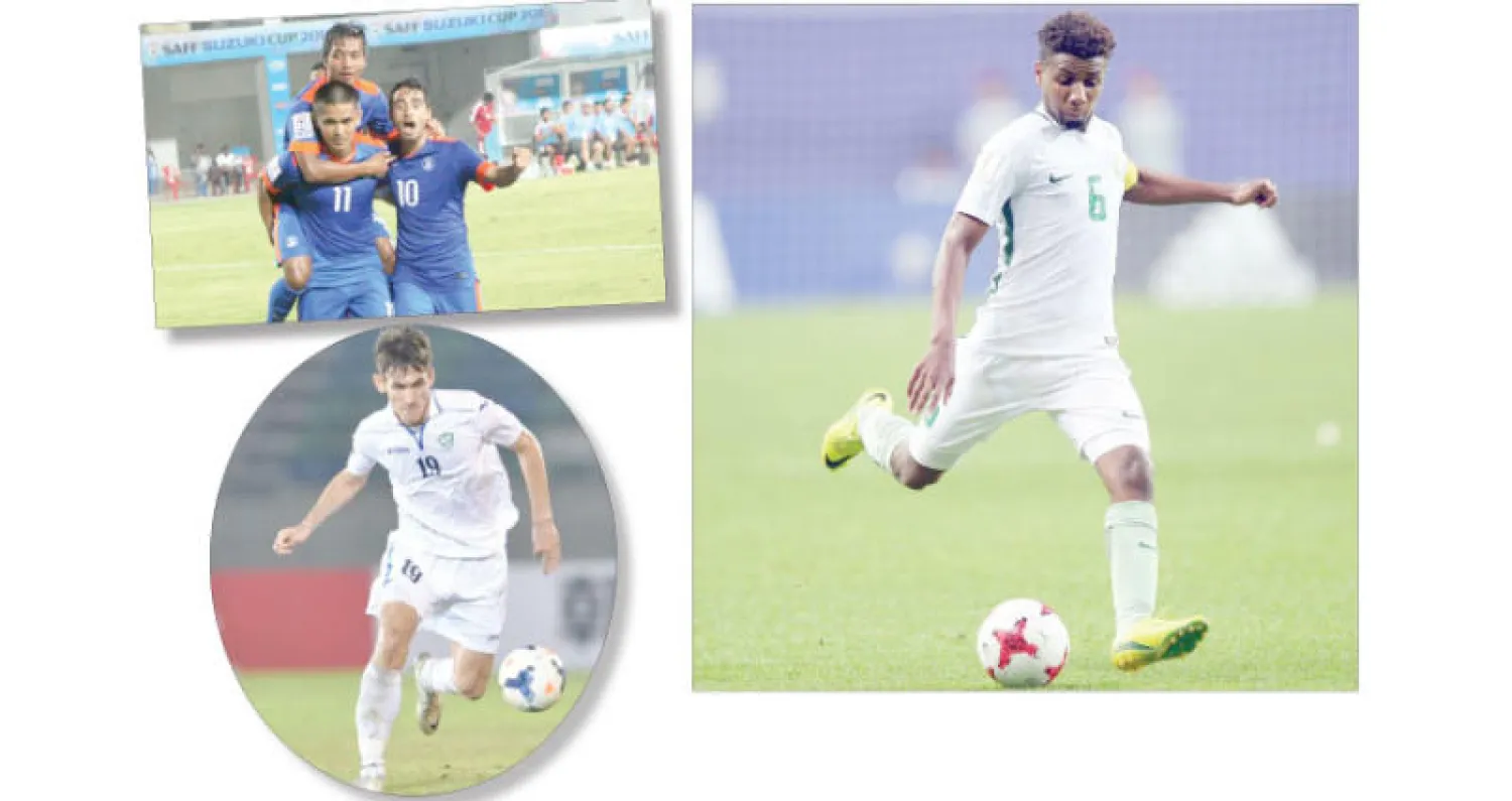 سامي النجعي خلال مشاركته مع منتخب السعودية تحت سن 23 عاماً («الشرق الأوسط») - لاليانزوالا تشانغتي محمولاً على أكتاف لاعبي منتخب الهند («الشرق الأوسط») - أوزبكستان تعلق الآمال على زابيخليو أورينبويف لقيادتها للقب جديد («الشرق الأوسط»)