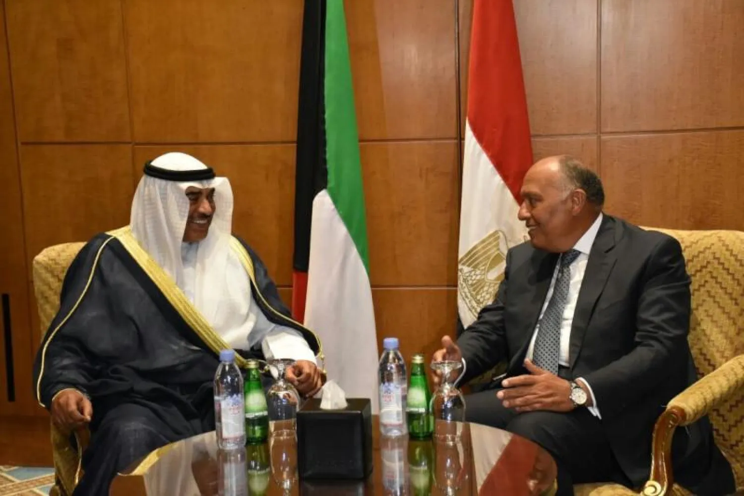 جانب من لقاء وزير الخارجية المصري مع نظيره الكويتي في القاهرة (الخارجية المصرية)