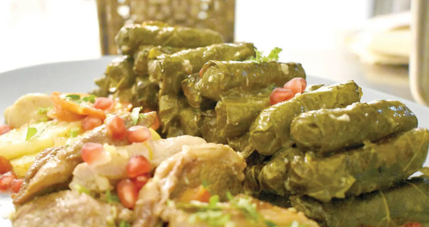 محشي ورق العنب بلحم الغنم