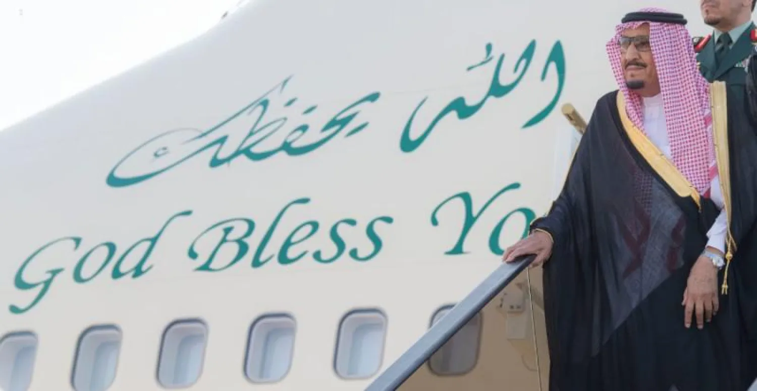 خادم الحرمين الشريفين الملك سلمان بن عبد العزيز لدى وصوله إلى طنجة (واس)