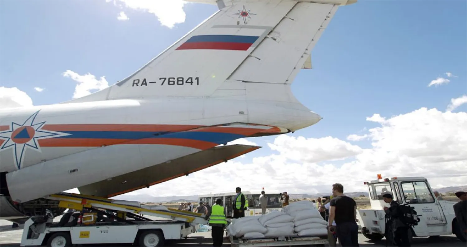 وصول أول طائرة إغاثة روسية إلى عدن