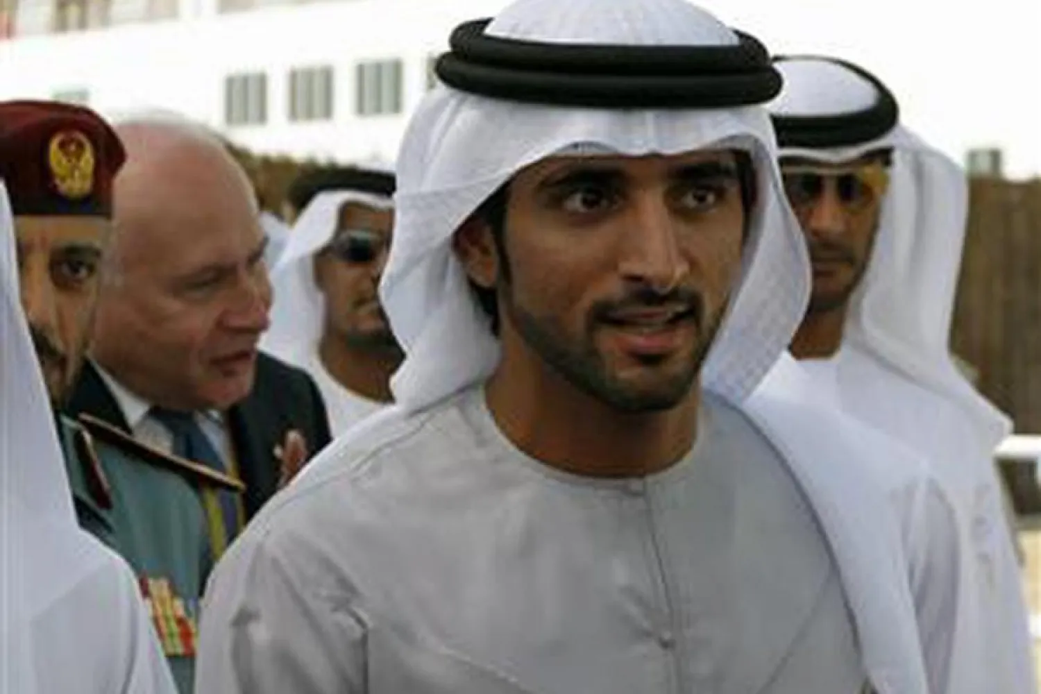 Dubai's Crown Prince Sheikh Hamdan, son of Sheikh Mohammed bin Rashid Al Maktoum, Vice President and Prime Minister of the UAE and Ruler of Dubai, attends the inauguration of Italian ship Costa Deliziosa in Port Rashid Dubai, February 23, 2010. REUTERS/Mosab Omar 